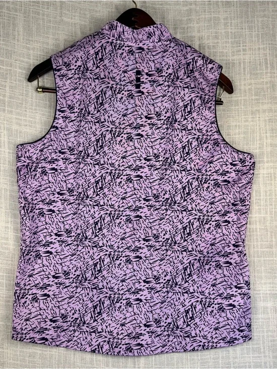 Y2K Jamie Sadock Purple Abstract Print Top Asymmetrical Sleeveless NWT Size L - Picture 4 of 9